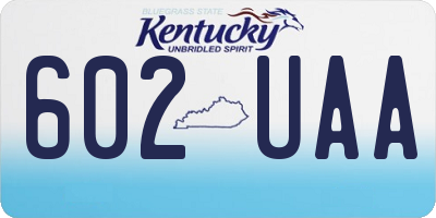 KY license plate 602UAA