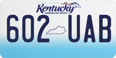 KY license plate 602UAB