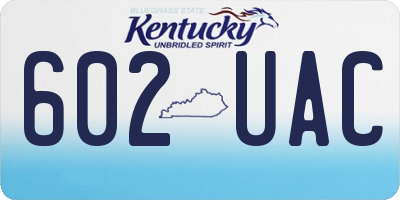 KY license plate 602UAC