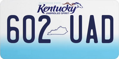 KY license plate 602UAD