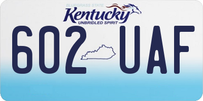 KY license plate 602UAF