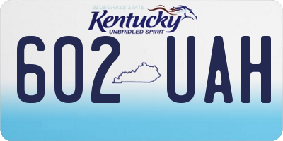 KY license plate 602UAH