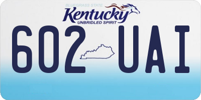 KY license plate 602UAI