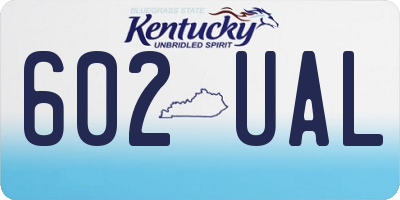 KY license plate 602UAL