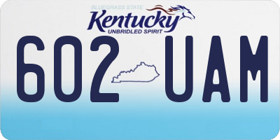 KY license plate 602UAM