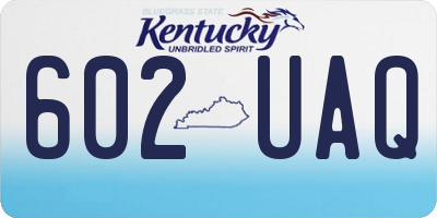 KY license plate 602UAQ