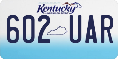 KY license plate 602UAR