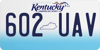 KY license plate 602UAV