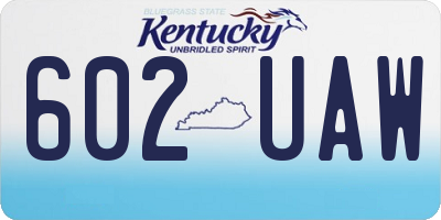 KY license plate 602UAW