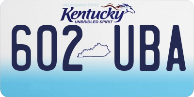 KY license plate 602UBA