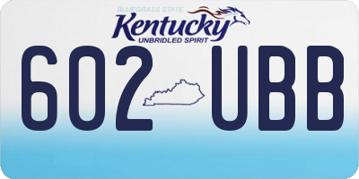 KY license plate 602UBB