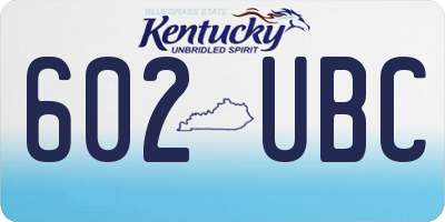 KY license plate 602UBC