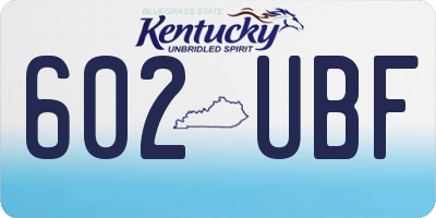 KY license plate 602UBF
