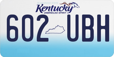 KY license plate 602UBH