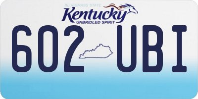 KY license plate 602UBI