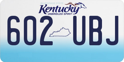 KY license plate 602UBJ