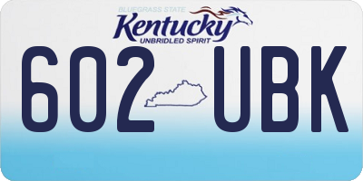 KY license plate 602UBK