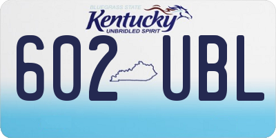 KY license plate 602UBL