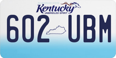 KY license plate 602UBM