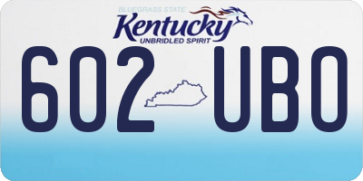 KY license plate 602UBO