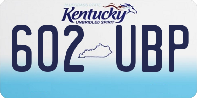 KY license plate 602UBP