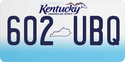 KY license plate 602UBQ