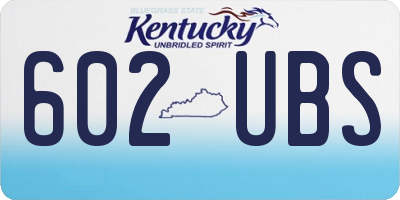 KY license plate 602UBS