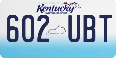 KY license plate 602UBT