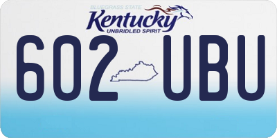 KY license plate 602UBU