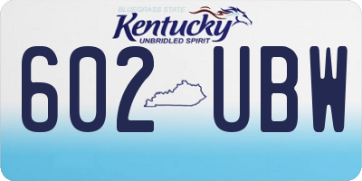 KY license plate 602UBW