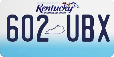 KY license plate 602UBX