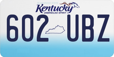 KY license plate 602UBZ