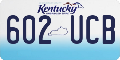 KY license plate 602UCB