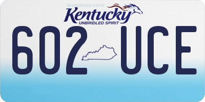 KY license plate 602UCE