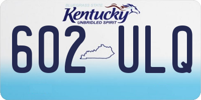KY license plate 602ULQ