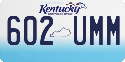 KY license plate 602UMM