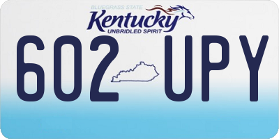 KY license plate 602UPY