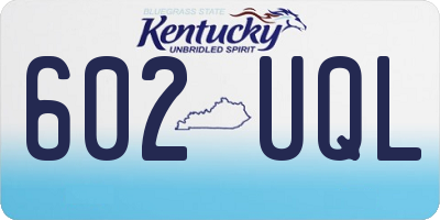 KY license plate 602UQL