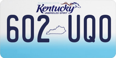 KY license plate 602UQO