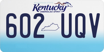 KY license plate 602UQV