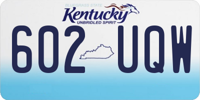 KY license plate 602UQW