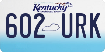 KY license plate 602URK
