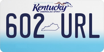 KY license plate 602URL