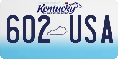 KY license plate 602USA