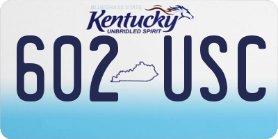 KY license plate 602USC