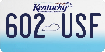 KY license plate 602USF