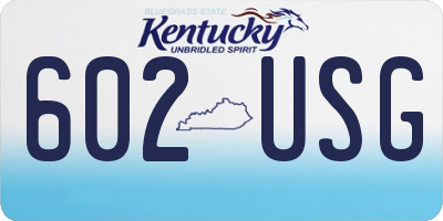 KY license plate 602USG