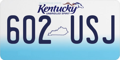 KY license plate 602USJ