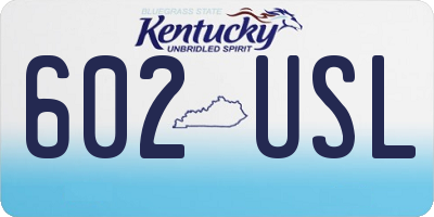 KY license plate 602USL