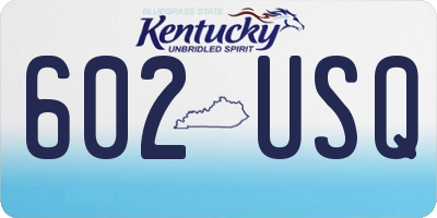 KY license plate 602USQ